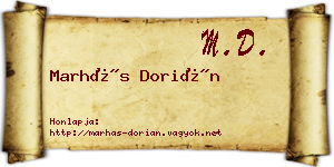 Marhás Dorián névjegykártya